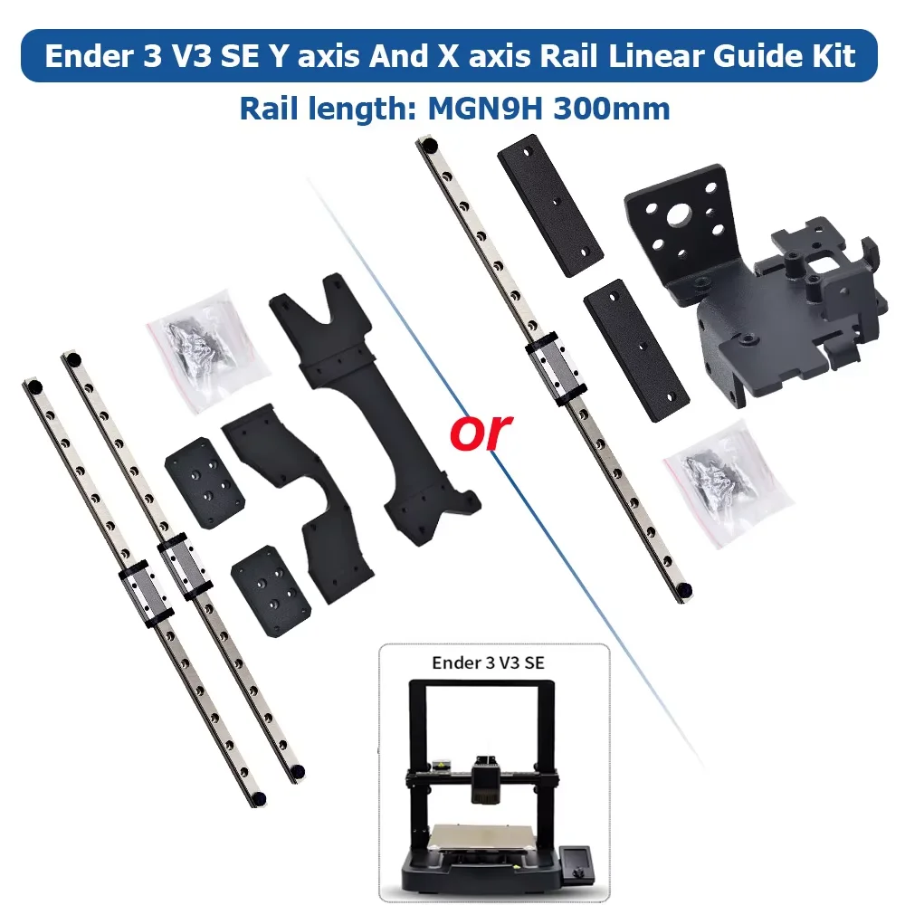 Funssor Hiwin MGN12H/MGN9H Y-AXIS LINEAR RAIL ADAPTERS Kit 300MM Dual Linear Rail Set For Creality Ender 3 Ender 3 V2 Upgrade,MOTION/FRAME KIT
