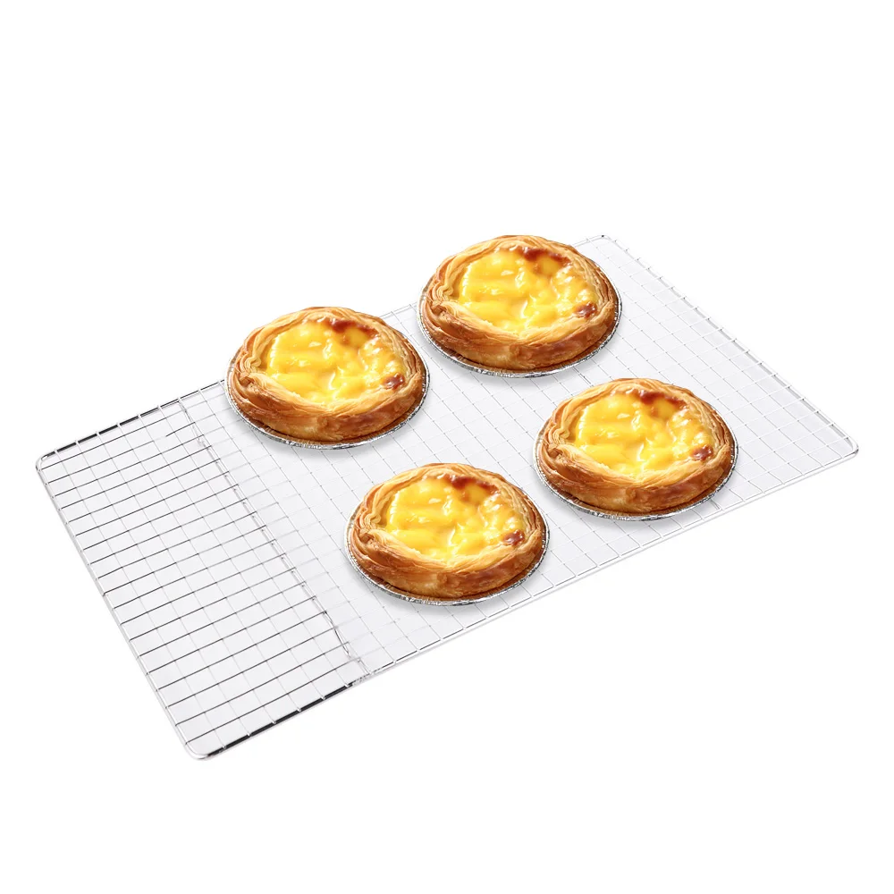 Kitchen Accessories Grid Mesh Baking Cooling Rack Wear-resistant Rectangular Barbecue Holder Shelf Nonstick Oil Drain Rack Oven
