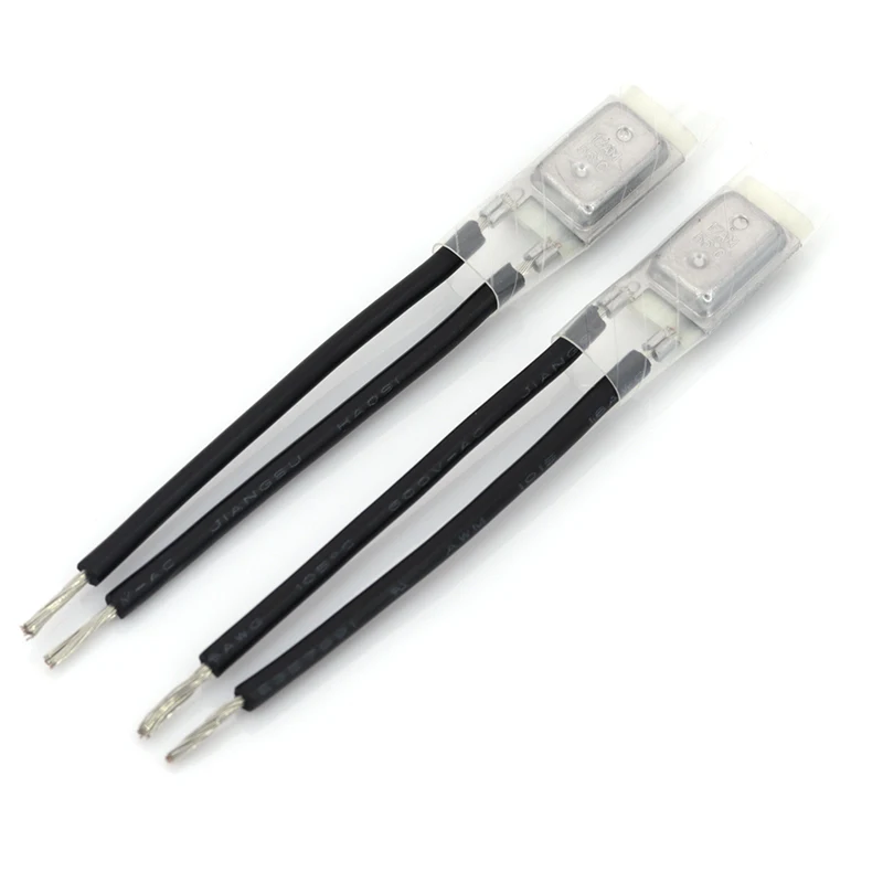 Pack of 1-20PCS Automatic Reset Temperature Switch - Overheat Protector 10A, Normally Closed, 60-180°C