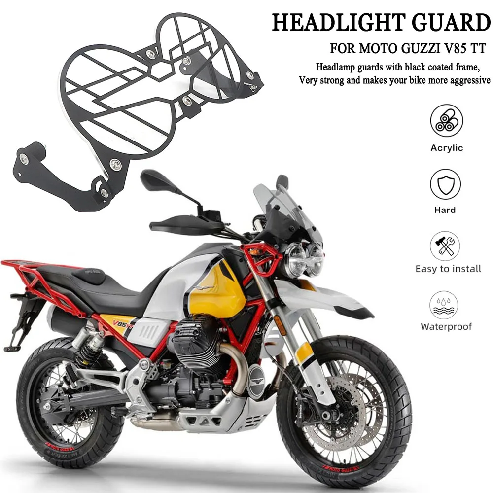 

NEW V85TT Motorcycle Headlight Protector Grille Guard Cover Protection Grill For Moto Guzzi V85 TT Can a Folding Accessories