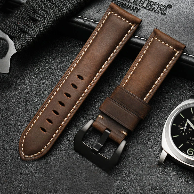 Premium Crazy Horse Leather Watch Band - Genuine Leather Strap
