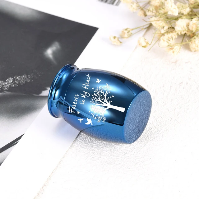 7 Colors Small Keepsake Urn for Human Ashes Tree of Life Cremation Urns Mini Urns Perfect Aluminum alloy Memorial Ashes Holder 4