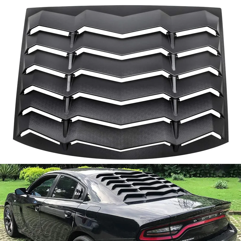  Rear+Side Window Louver for Dodge Charger 2011-2022 SXT GT R/T  Scat Pack SRT Hellcat Widebody Redeye Daytona Windshield Sun Shade Cover GT  Lambo Style Custom Fit All Weather ABS (Matte Black) 