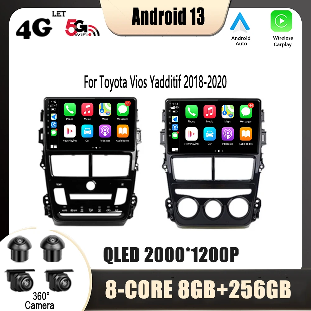 

Android Auto Car Radio Multimedia Buletooth GPS For Toyota Vios Yadditif 2018-2020 DSP Navigation