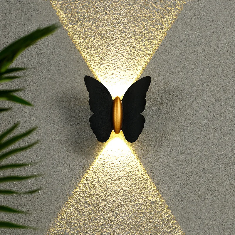 Outdoor Waterproof Butterfly Wall Lamp Simple Modern Staircase Hallway Wall Lamp Courtyard Balcony Bedroom Wall Lamp