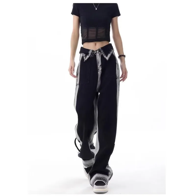 

Vintage Harajuku Jeans Women Clothes For Teenagers Y2k Women's Slacks Fashion Aesthetic Clothing Autumn New Products Baggy Pants