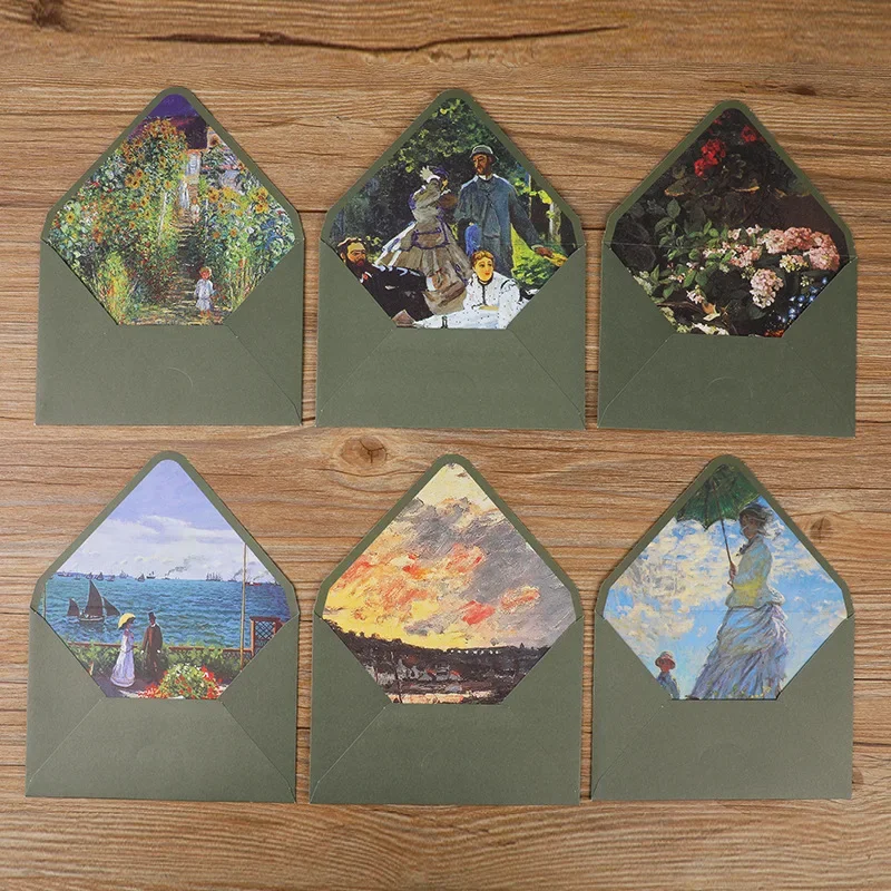 6pcs/lot Painting Envelope High-grade Small Business Supplies Stationery Western Envelopes for Wedding Invitations Postcards
