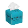Custom Glasses With Eye Test Chart Facial Tissue Box Cover Square Optician Optometrist PU Leather Tissue Box Holder for Car Home 1