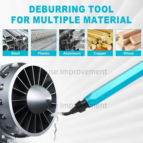 Deburring Tool Set with 11pcs High Speed Steel Swivel Blades Burr Removal Tool for Metal Resin PVC Pipes Copper Plastic Aluminum - Image 4