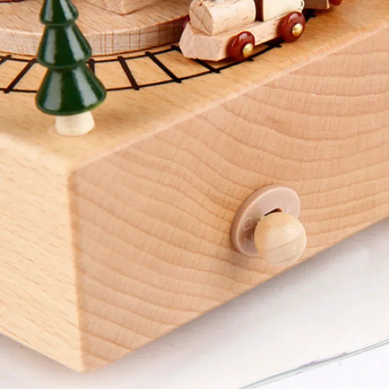 Creative Wooden Music Box Printed Green Small Tree Rabbit Music Box Children's Birthday And Valentine's Day Small Gift Handicrat 6