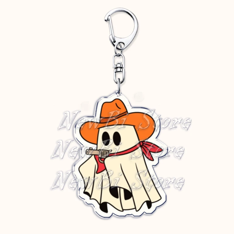 Niedliche Halloween gruselige Geist Schlüssel anhänger für Zubehör Tasche lustige Herbst Schädel Buch Schlüssel ringe Schmuck Fans Freunde Leser Geschenke – Detail 14