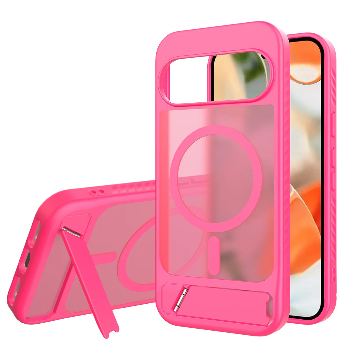 Magsafe Armor Shockproof Matte Phone Case with Magnetic Wireless Charging Stand