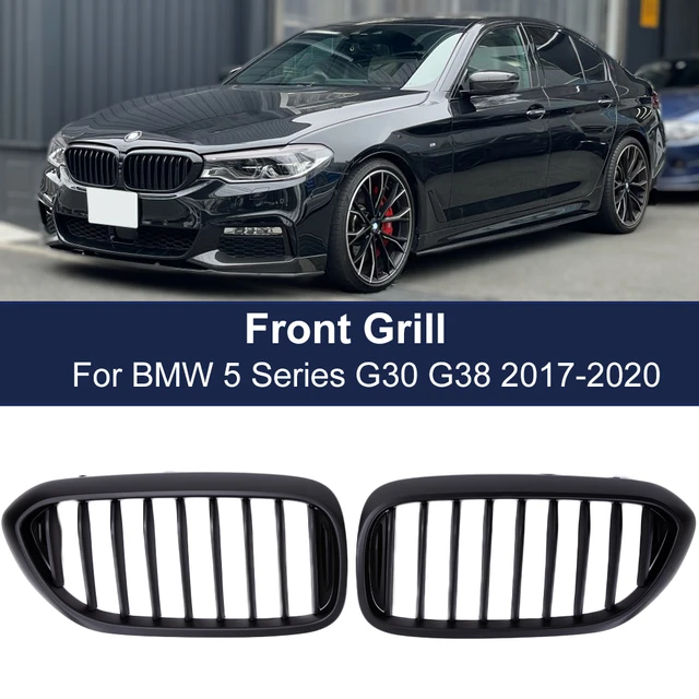  SNA G30 Grille, Front Kidney Grill Compatible for 2017-2020 BMW  5 Series G30 (ABS Single Slat Gloss Black Grills, 2-pc Set) : Automotive