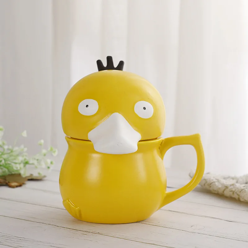 28.94€ 10% OFF|Cartoon Anime Pokemon Tasse 3d Psyduck Keramik Tasse unregelmäßige Ente Kaffeetasse 500ml kreative große Kapazität Frühstück Milch Tasse| | - AliExpress