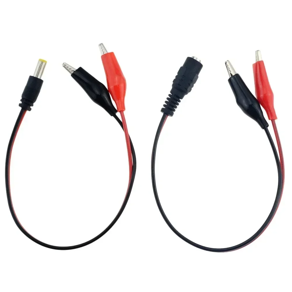 Alligator Clip To 1 Male or Female DC Power Plug Connector Adapter Plug 25CM Test Lead DC 5.5*2.1mm Crocodile Clips Connect Line