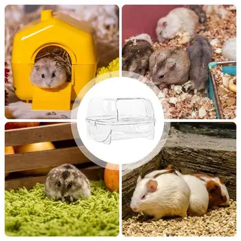 Hamster Bathroom Clear Small Animals Shower Bathtub Cage Accessories Litter Box Hamster Bed For Mice Lemming Gerbils Small 5