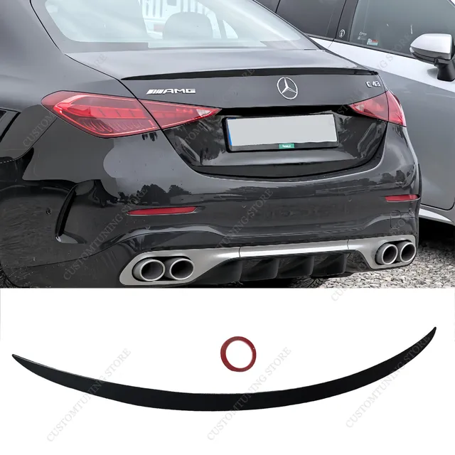 Spoiler Arrière Pour Mercedes Classe C W203 Berline – En ABS Noir, Certifié TÜV, Style Sport