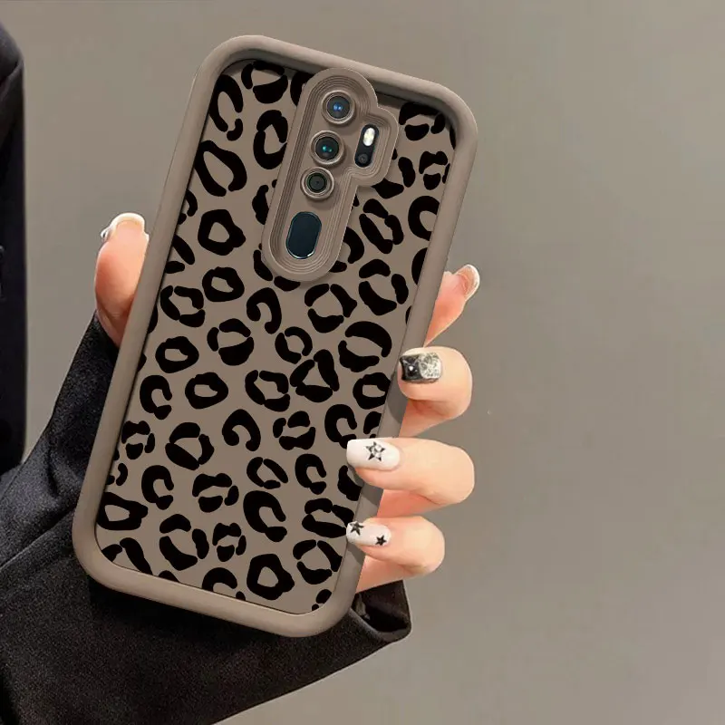 Leopard Print Shockproof Silicone Phone Case with Camera Lens Protection