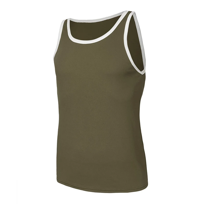 3/5 Piece Men's Fashion Color Matching Casual Vest Loose Plus Size Sports Running Fitness Shirt Teenagers Handsome Bottoming T