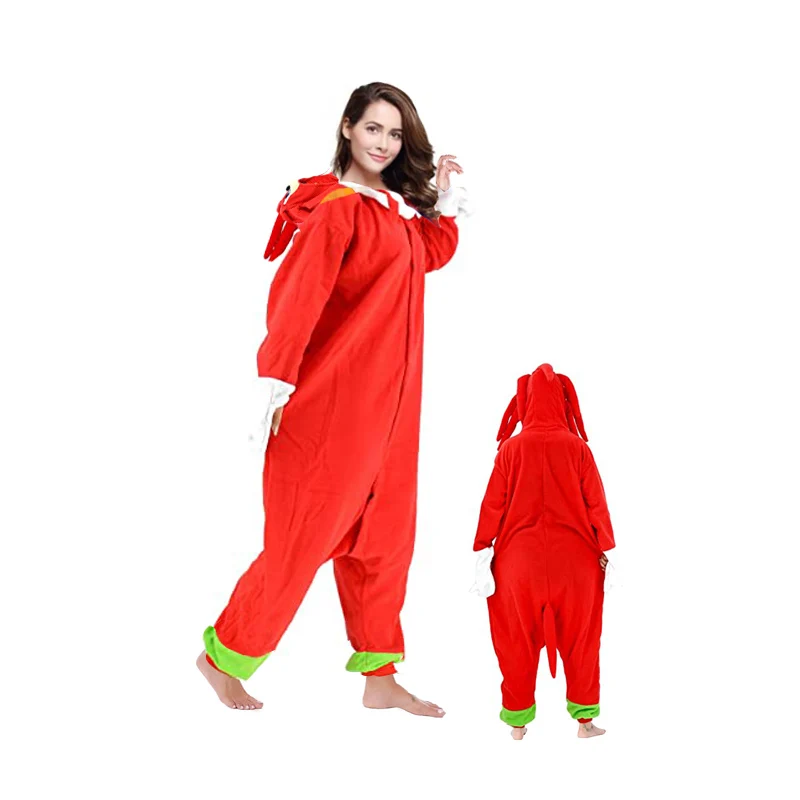 Pijama Rojo de dibujos animados para hombre y mujer, disfraz de Kigurumi,  de una pieza, regalo de cumpleaños| | - AliExpress