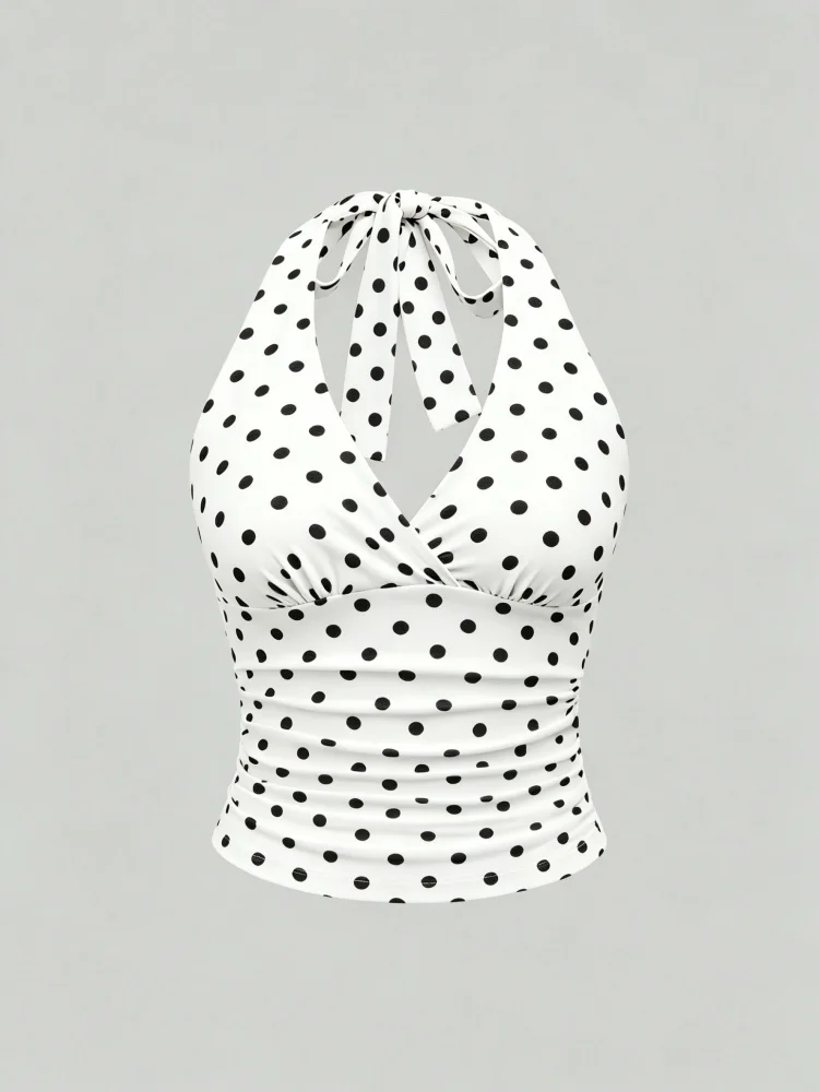 Polka dot white