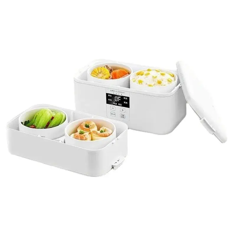 2L Electric Lunch Box Touch Screen Water Injection Heating Make An Appointment Boil Soup Home Smart Insulated Steaming Lunch Box