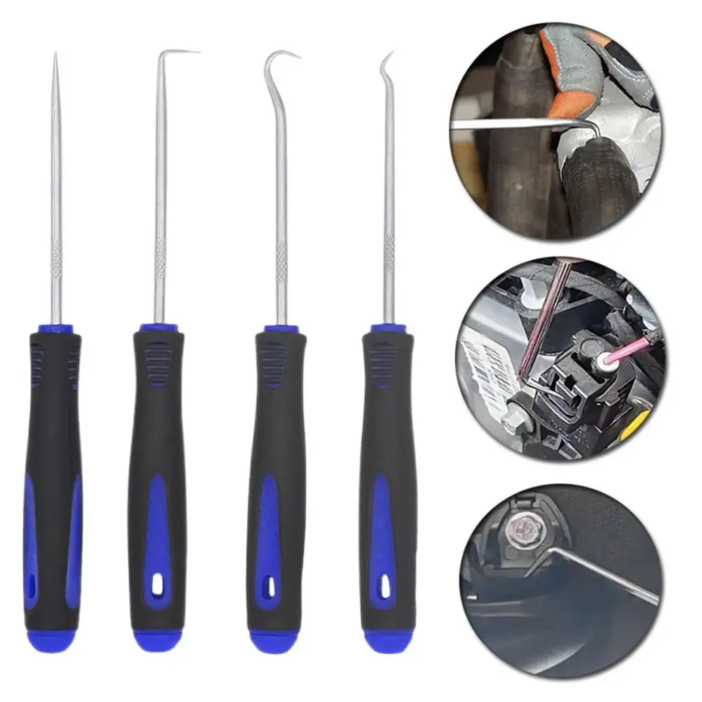 4 Pz/set Auto Lungo Pick e Gancio Guarnizione Estrattore Strumenti di Riparazione Strumenti Rimozione Auto Paraolio O-Ring Guarnizione Auto smontaggio Accessori  34