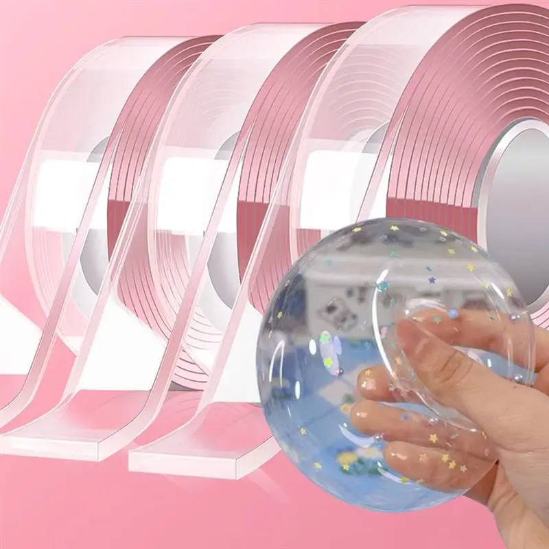 Nano Tape DIY Craft Children Pinch Toy Self Made Blowing Bubble Sticky Traceless Double-Side