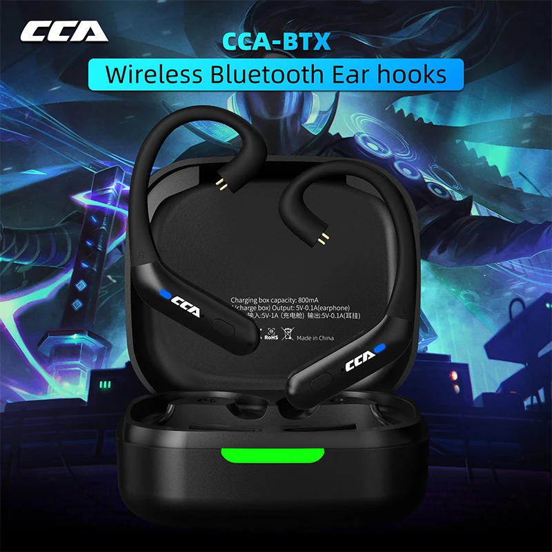

CCA BTX Wireless Earphones Ear Hook Module Bluetooth-Compatible 5.2 Headset HiFi Sport Game True Wireless Bluetooth Headphones