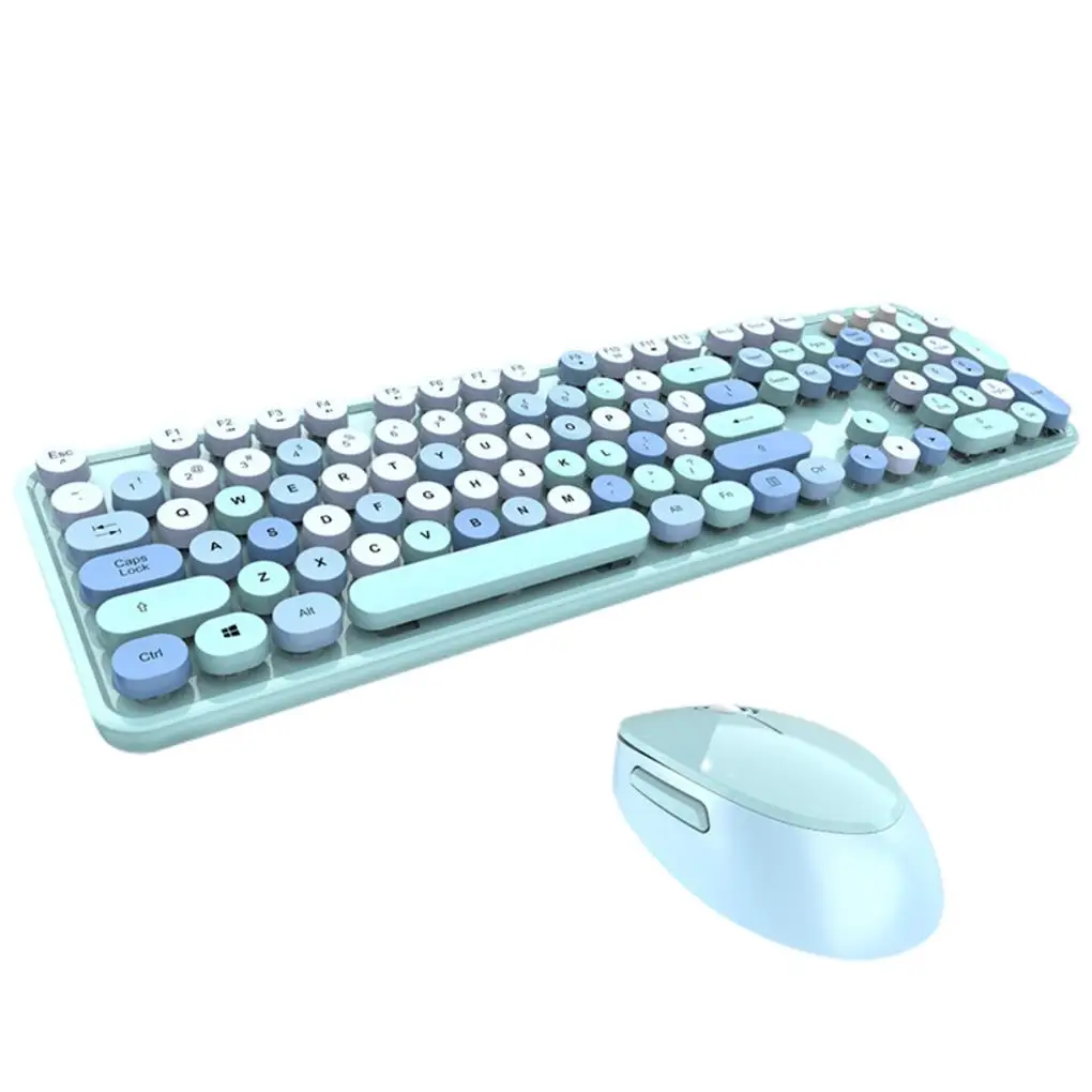 

Набор для клавиатуры и мыши, 2 4 ГГц, съемные клавиатуры круглой формы с 104 клавишами, Набор цветных клавиатур
