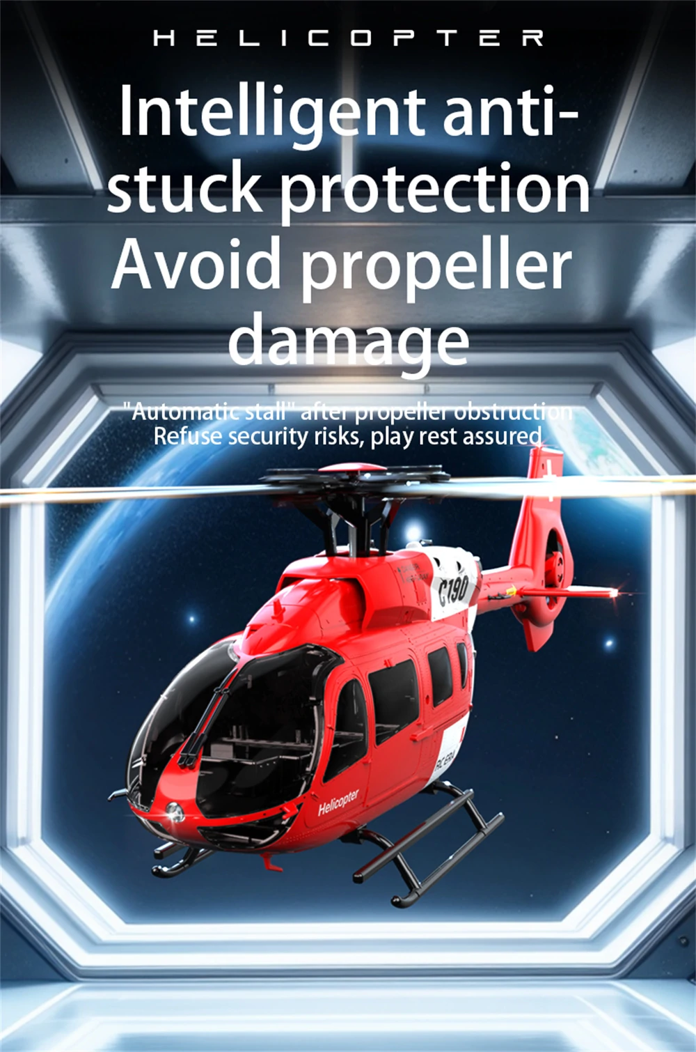 RC ERA C190 1:30 H145 Scale 2.4G 6CH  6-Axis Gyro Optical Flow Localization Altitude Hold Flybarless RC Helicopter RTF