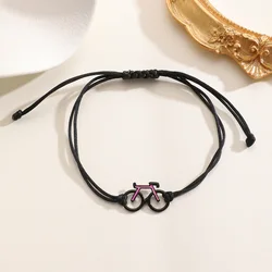 Trendy 2025 Pink Bicycle Pendant Sports Bracelet (Copper - C)