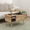 Jensen Wooden Leg Lift Top Coffee Table with Hidden Compartment and Side Open Storage Shelf 2