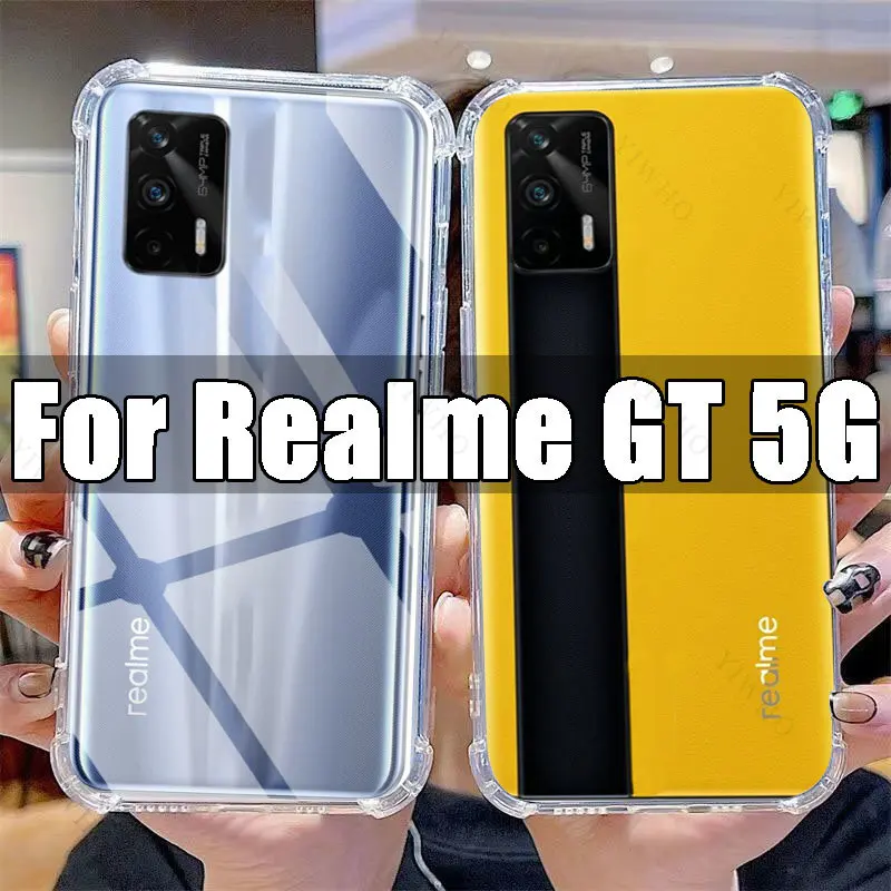 Klare Handyhülle für Realme GT 5G, transparente TPU-Hülle, Realme G T RealmeGT 6,43 Zoll RMX2202, stoßfeste, kratzfeste Abdeckungen