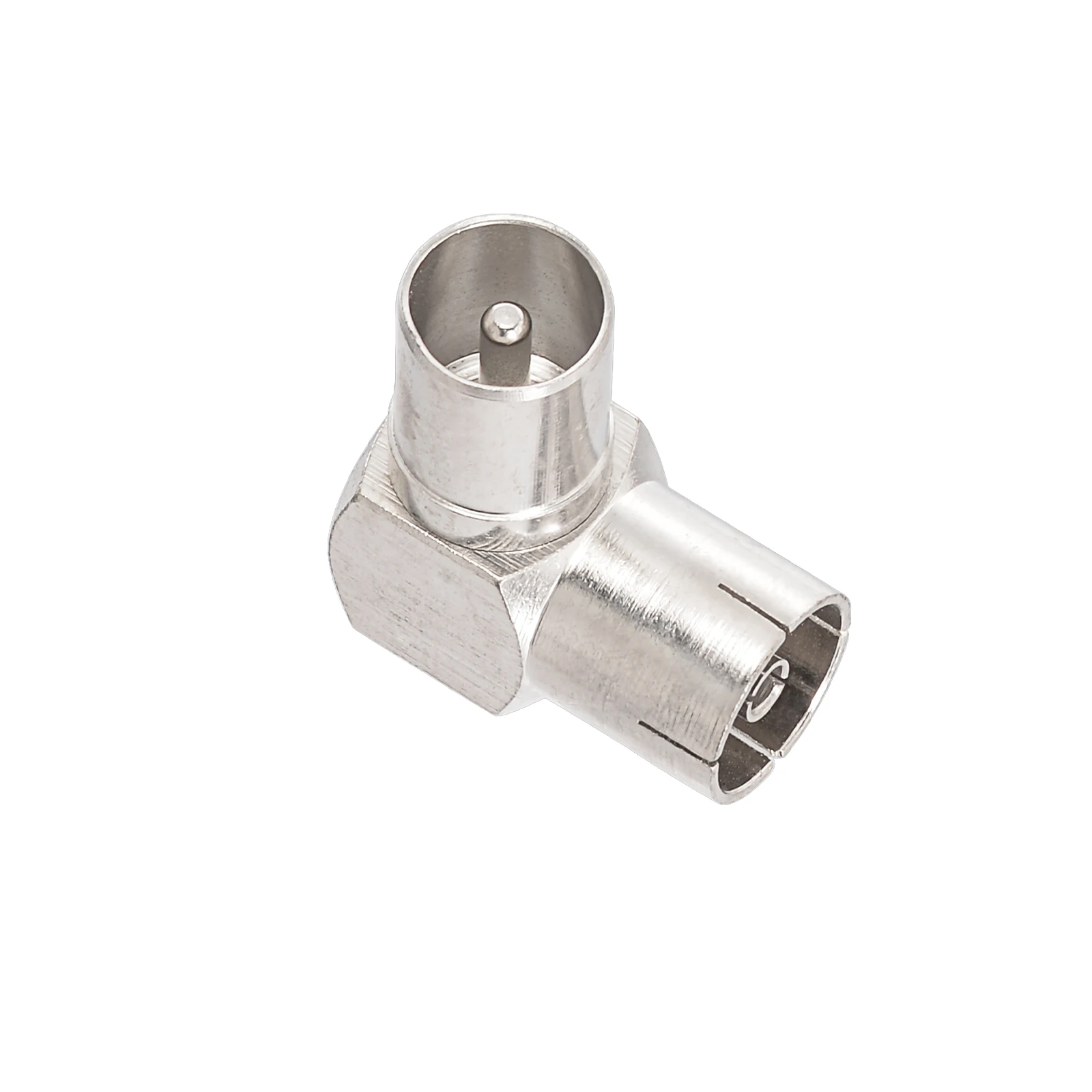 Right Angle RF Coaxial Connector for TV Antenna and Satellite Cables