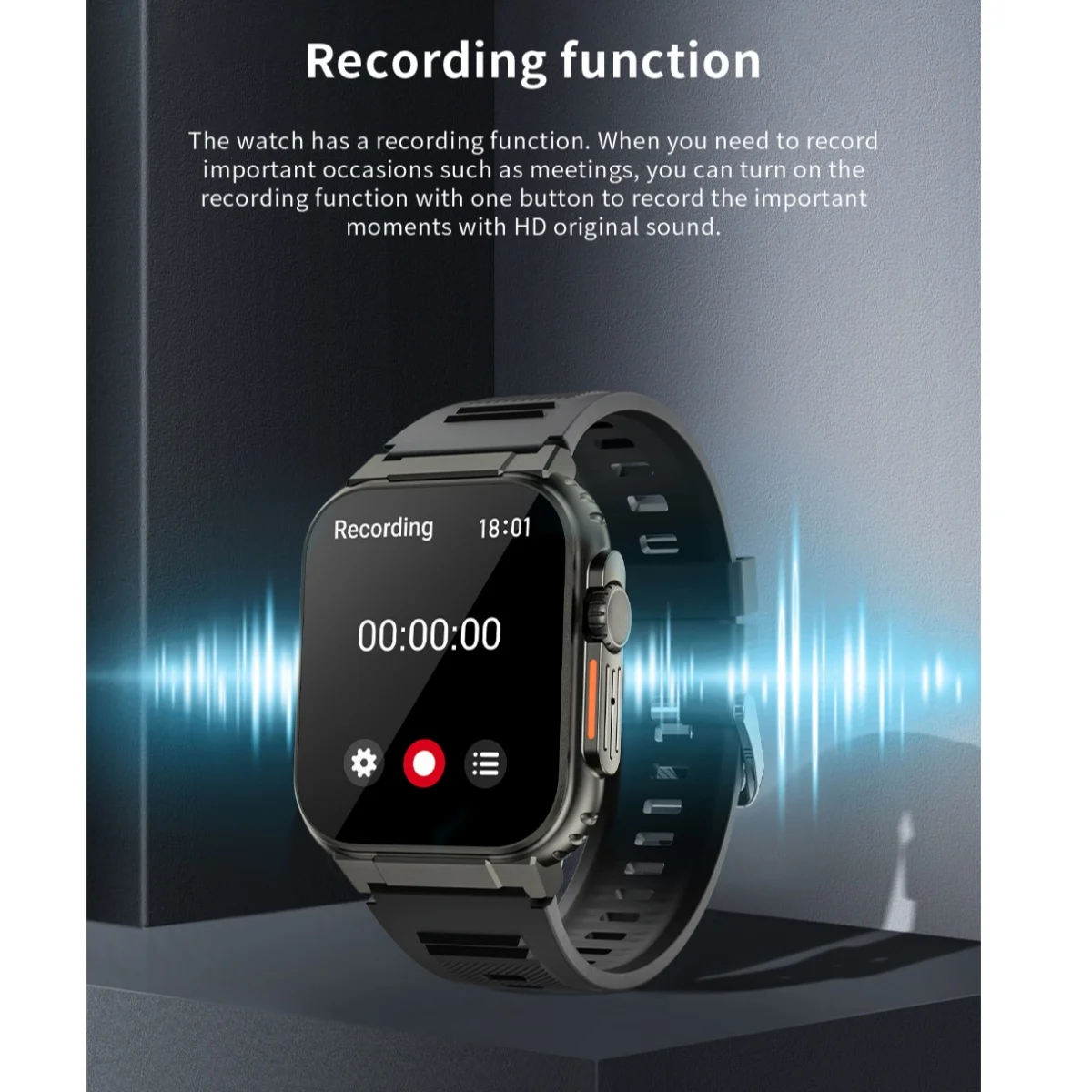 Reloj inteligente A70 para hombre y mujer, pulsera con pantalla HD