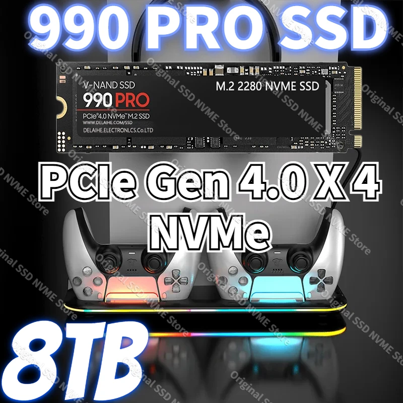 

Brand Original M2 2280 SSD 4TB/2TB/1TB 990 PRO 12000MB/S SSD Internal Solid State Disk PCIe Gen 4.0 X 4 NVMe for PS5/PC/Laptop