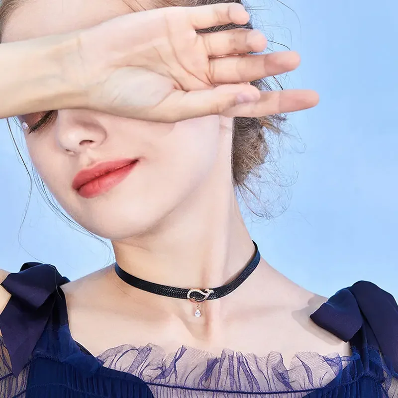 KALETINE  & 블랙 브레이드 초커 목걸이 여성을위한 Chocker Colar Fish 동물 쥬얼리 소녀를위한 블랙 로프 선물