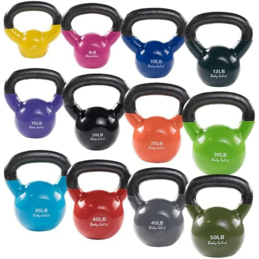 Vinyl Coated Kettlebells with Kettle Grip Handles, Perfect Kettlebells for Weight Training and Core Workout Exercise Equipments