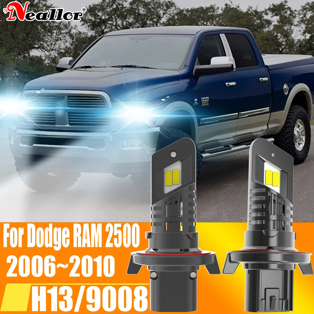 

2 шт., Автомобильные светодиодные лампы H13 9008 12 В 55 Вт для Dodge RAM 2500 2006 ~ 2010