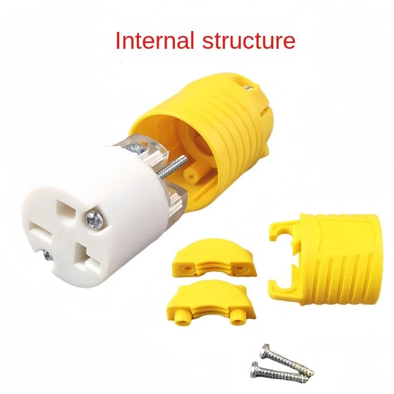 Electrical Wire End Female Plug Replacement NEMA 6-20R 20A 250V for Indoor Use ETL Certification