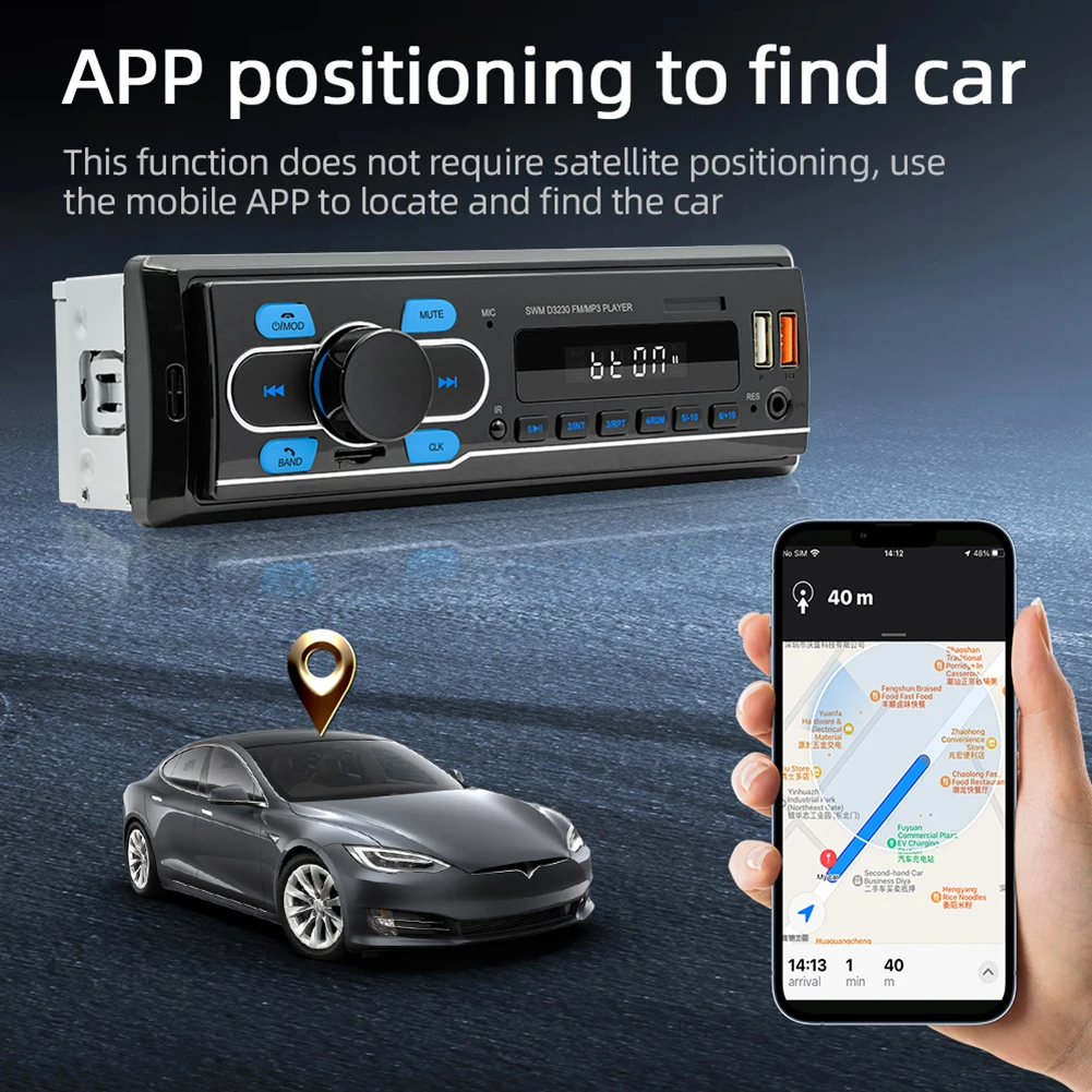 D3230 Car Radio V5.0 MP3 Player FM Radio LED Display 7 Color Button Lights Dual USB Port Stereo Audio Receiver car mp3 player