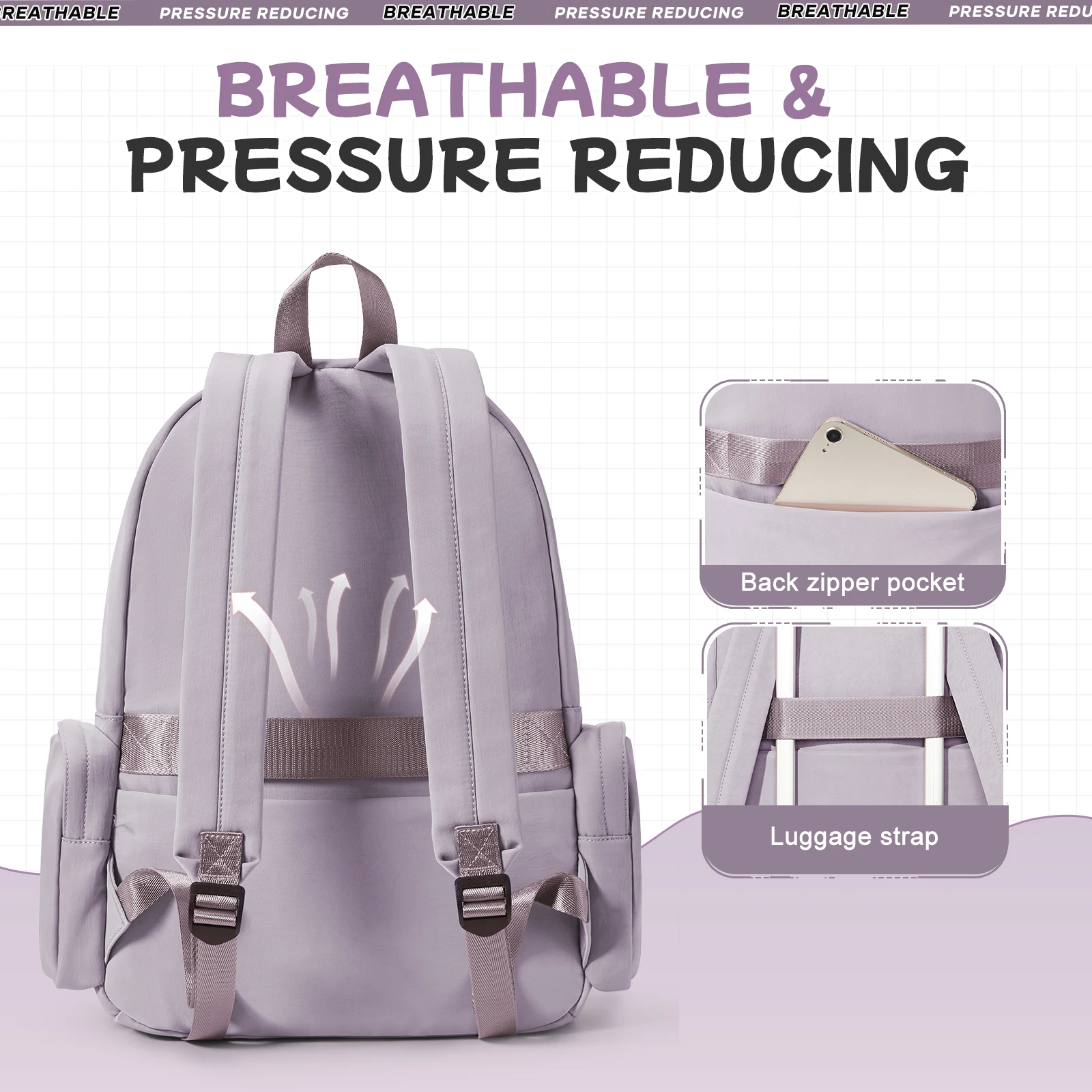  School Bag for Teenagers Girls Boys College Students 15.6-inch Laptop Bags Casual School rucksack, Primary Middle High Bookbag