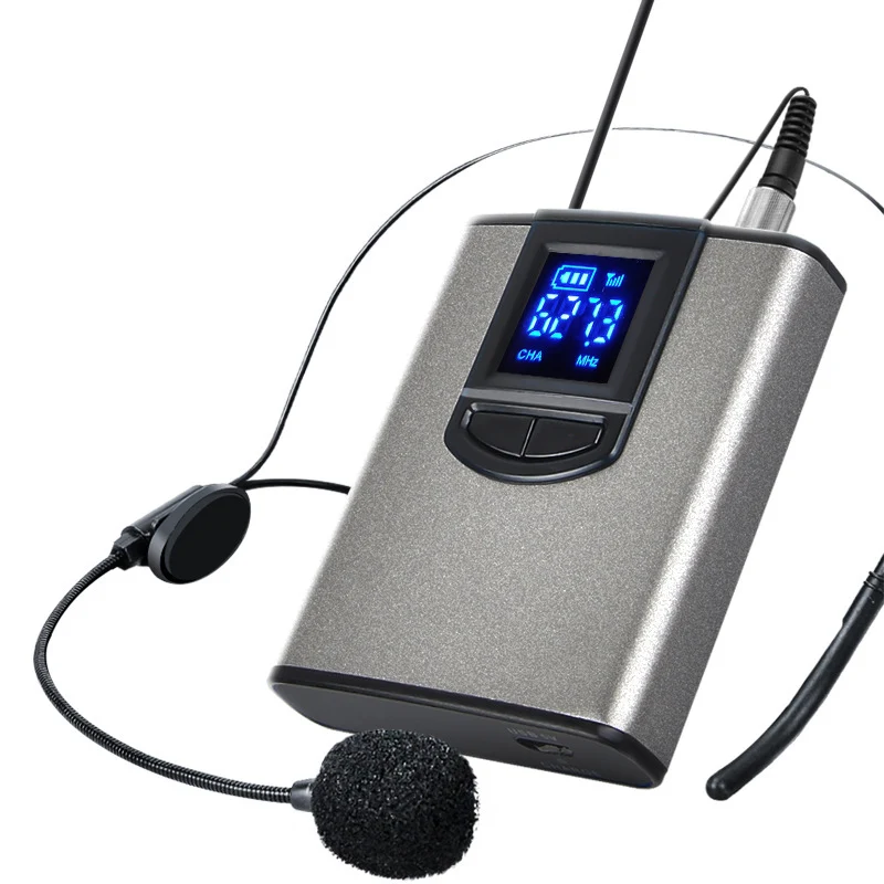 Wireless microphone-UHF Portable Wireless Headset/ Lavalier Lapel Microphone with Bodypack Transmitter and Receiver 1/4 Inch Output, for Live Perfor