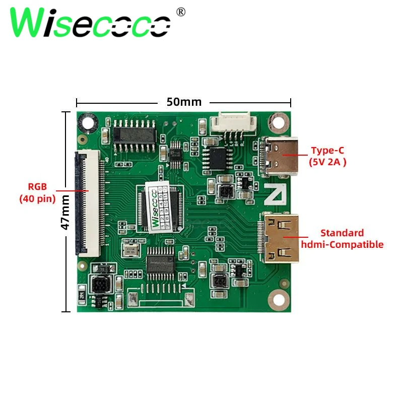 Wisecoco-usb-c Driver Board Display Redondo Spi e Rgb Port Tela Lcd 2.1 480x480 - Imagem 6