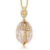 YAFFIL Egg Pendant Necklace Cross Handmade Vintage Jewelry Enamel Jesus Luxury Charm Crystal Rhinestone Piercing Gifts To Women 5