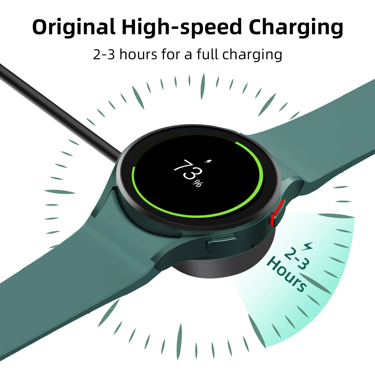 Aluminum Alloy Replacement Charger for Samsung Galaxy Watch 7/6/6 Classic/5/5 Pro/Ultra/FE USB Smartwatch Charging Dock
