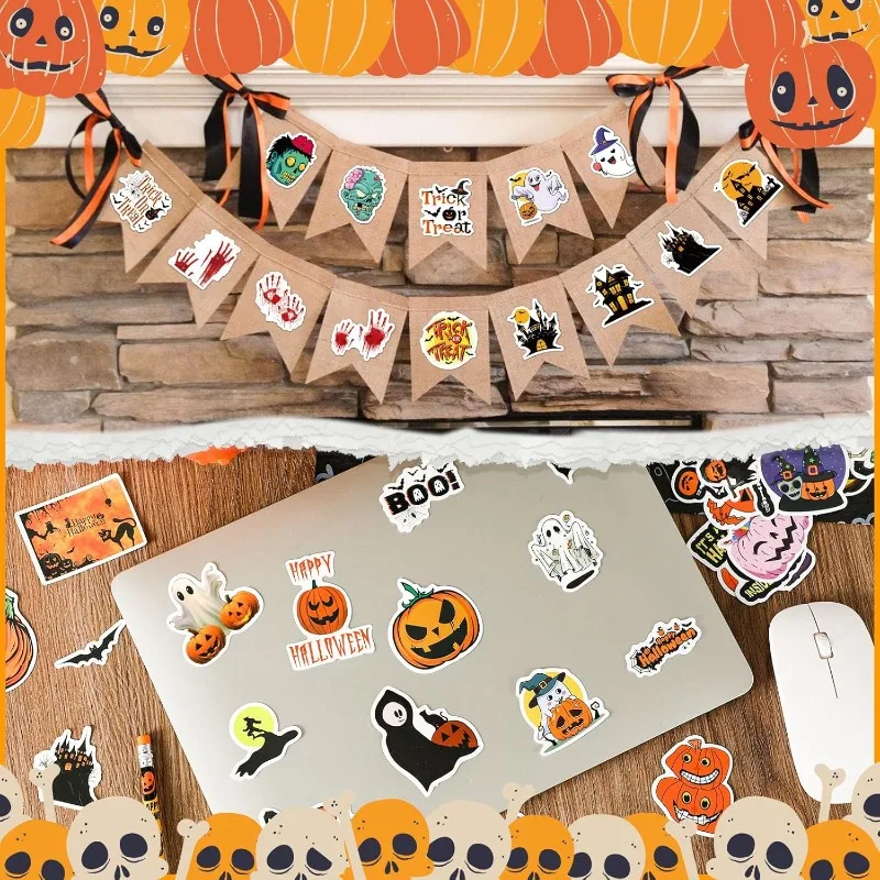 Waterproof Vinyl Halloween Stickers for Laptops and Luggage