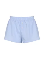 Short décontracté à imprimé rayé pour femme, taille élastique, bas boutonnés, streetwear chic, basique, mode Y2K 5