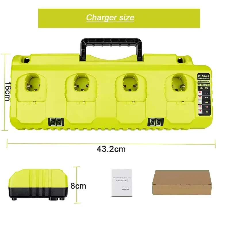For Ryobi Replacement Charger for Ryobi Ni-CD Ni-MH Li-ion 12V 14.4V 18V Battery